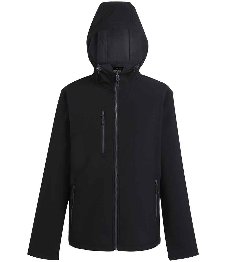 Regatta Navigate Two Layer Hooded Soft Shell Jacket - Black/Seal Grey